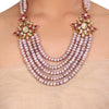 GOLD PLATED TEEJ RED KUNDAN NECKLACE