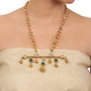 Gold Plated Taraash Green Onyx Necklace Set