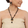 Gold Plated Ganga  Jamuna Kundan Black Onyx Necklace Set
