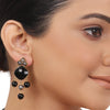 Gold Plated Ganga  Jamuna Kundan Black Onyx Necklace Set