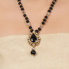 Gold Plated Ganga  Jamuna Kundan Black Onyx Necklace Set