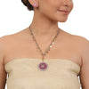 Silver Plated Ganga Jamuna Kundan Necklace Set