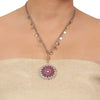 Silver Plated Ganga Jamuna Kundan Necklace Set
