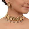 Gold Plated Ganga Jamuna Laxmi Choker Set