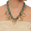 Gold Plated Ganga Jamuna Durga Necklace Set