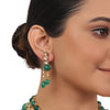 Gold Plated Valentine Kundan Green Onyx Necklace Set