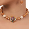 Gold Plated Valentine Kundan Gold Choker Set