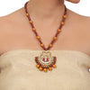 Gold Plated Valentine Kundan Gomed Necklace Set