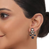 Silver Plated Valentine Kundan Blue Necklace Set