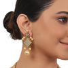 Gold Plated Valentine Fluorite Kundan Pendant Necklace Set