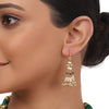 Gold Plated Valentine Kundan Green Necklace Set