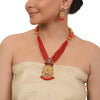 Gold Plated  Valentine Kundan Laxshmi  Coral Necklace Set
