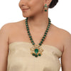 Gold Plated Taraash Green Kundan Necklace Set
