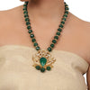 Gold Plated Taraash Green Kundan Necklace Set