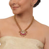 Gold Plated Valentine Kundan Necklace Set