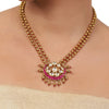 Gold Plated Valentine Kundan Necklace Set