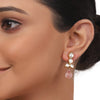 Gold Plated Valentine Pink Kundan Necklace Set