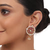 Gold Plated Valentine Ruby  Pearl Kundan Necklace Set
