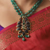 Gold Plated Taraash Tourmaline Green Onyx Necklace Set