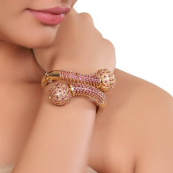 GOLD PLATED HASTHAM RED BANGLE