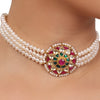 Gold Plated Valentine Kundan Choker Set