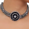 Silver Plated Valentine Blue Necklace Set
