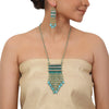 Gold Plated Valentine Zircon Turquoise Necklace Set
