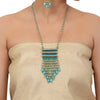 Gold Plated Valentine Zircon Turquoise Necklace Set
