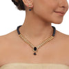 Gold Plated Blue Zircon Necklace Set