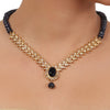 Gold Plated Blue Zircon Necklace Set