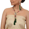 Gold Plated  Valentine Zircon Lariat  Necklace Set