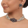 Silver Plated Valentine Quartz Zircon Choker Set