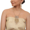 Gold Plated  Valentine Zircon Pearl Tassel Necklace Set