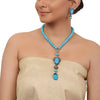 Silver Plated Valentine Victorian Turquoise Necklace Set