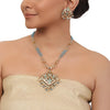 Gold Plated Valentine Turquoise Jadau Necklace Set
