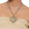 Gold Plated Valentine Turquoise Jadau Necklace Set