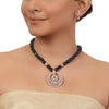 Gold Plated Valentine Zircon Blue Necklace Set
