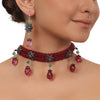 Silver Plated Valentine Tourmaline Zircon Choker Set