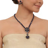 Silver Plated Valentine Zircon Blue  Necklace Set