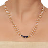 Gold Plated Valentine Blue Necklace Set