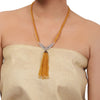 Silver Plated Valentine Yellow Tassel Necklace Set