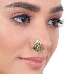 Gold Plated Green Onyx Nosepin