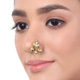 Gold Plated Kundan Pearl Nosepin