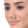 Gold Plated Kundan  Pearl Nosepin