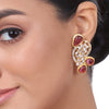 Gold Plated Kundala Tourmaline Earring