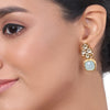Gold Plated Kundala Aqua Earring