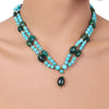 Gold Plated Tarana Turquoise Green Onyx String