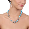 Silver Plated Tarana Turquoise Zircon Ball String