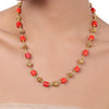 Gold Plated Tarana Coral Gold Bead String