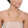 Silver Plated Tarana Yellow Quartz String
